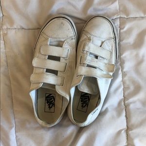 Vans Shoes | White Velcro Vans | Poshmark